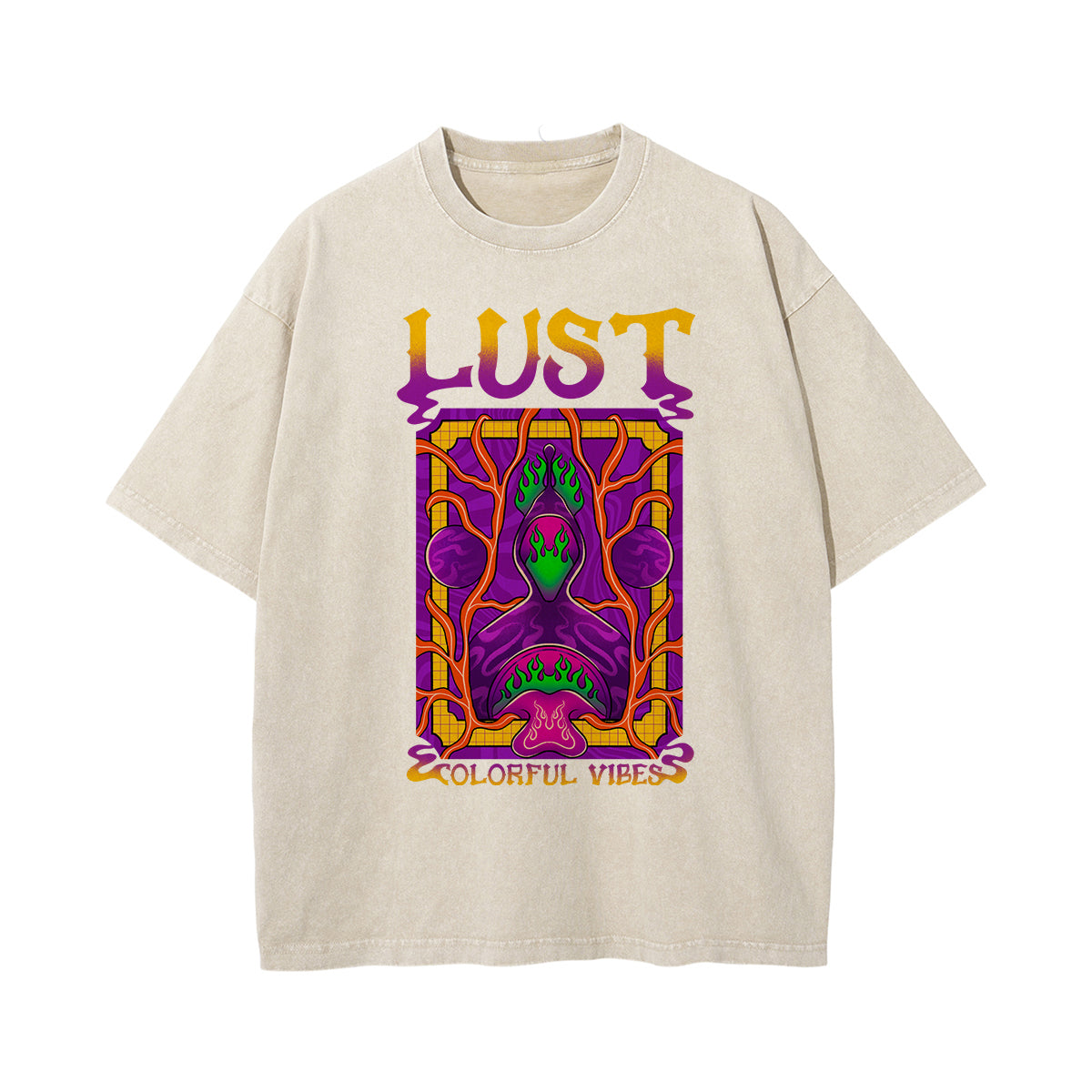 Lust Colorful Vibes Graphic Tee-INNBLAC Fashion Apparel