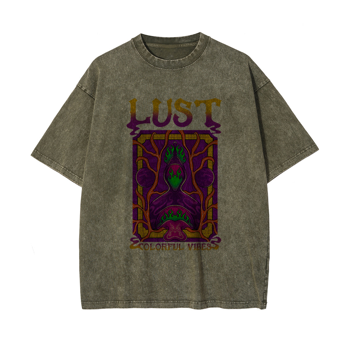 Lust Colorful Vibes Graphic Tee-INNBLAC Fashion Apparel