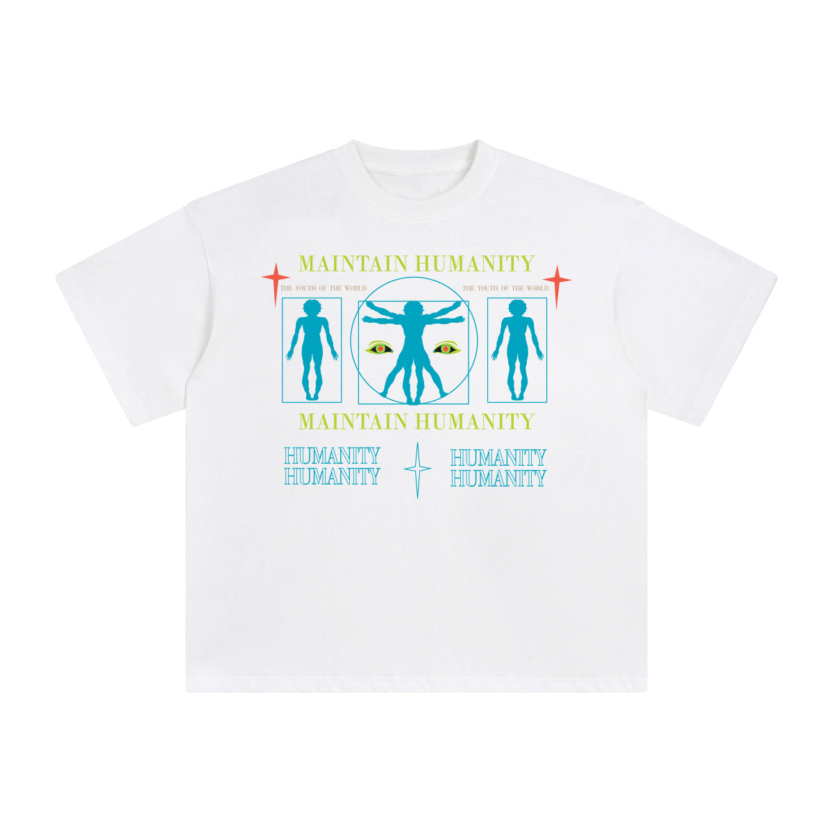 Maintain Humanity Abstract Graphic Tee-INNBLAC Fashion Apparel
