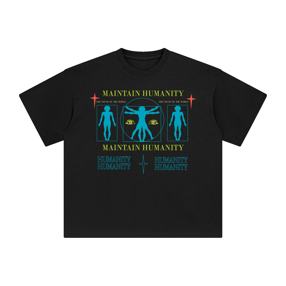 Maintain Humanity Abstract Graphic Tee-INNBLAC Fashion Apparel