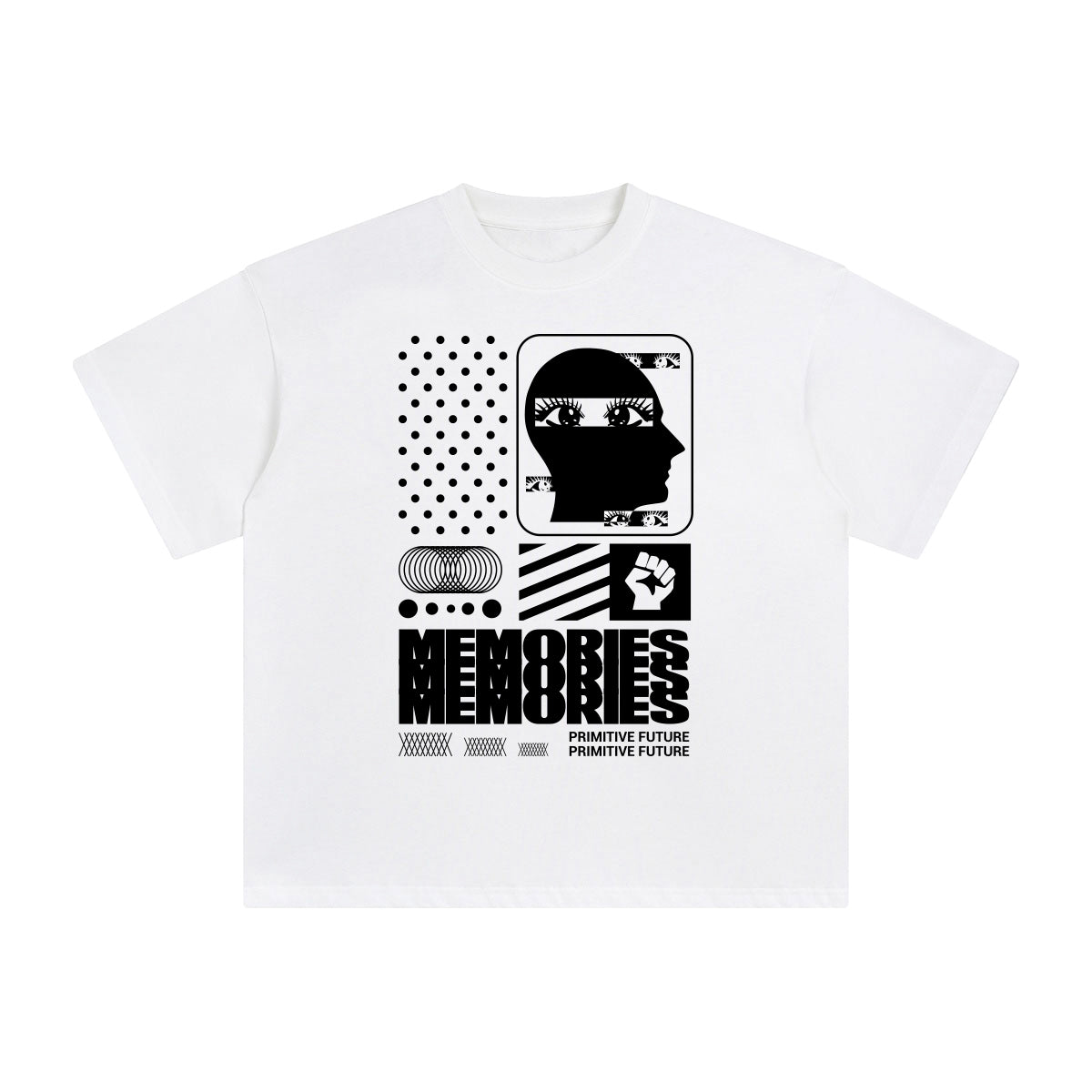 Memories Abstract Graphic Tee-INNBLAC Fashion Apparel