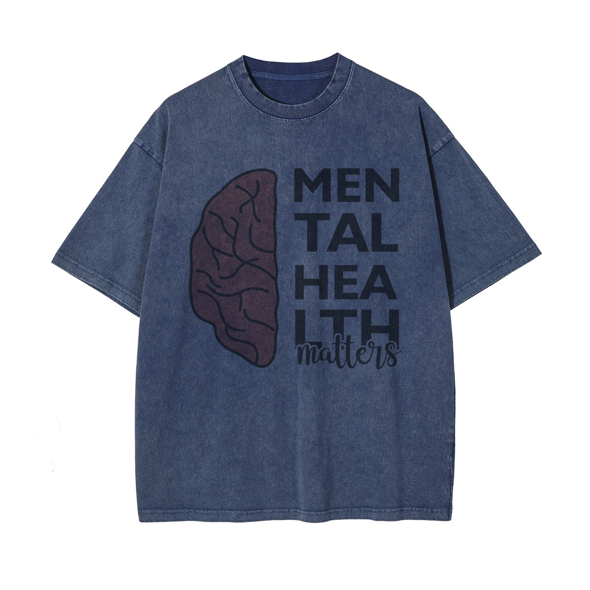 Mental Health Matters & Brain Graphic Tee-INNBLAC Fashion Apparel