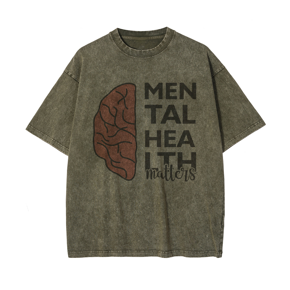 Mental Health Matters & Brain Graphic Tee-INNBLAC Fashion Apparel