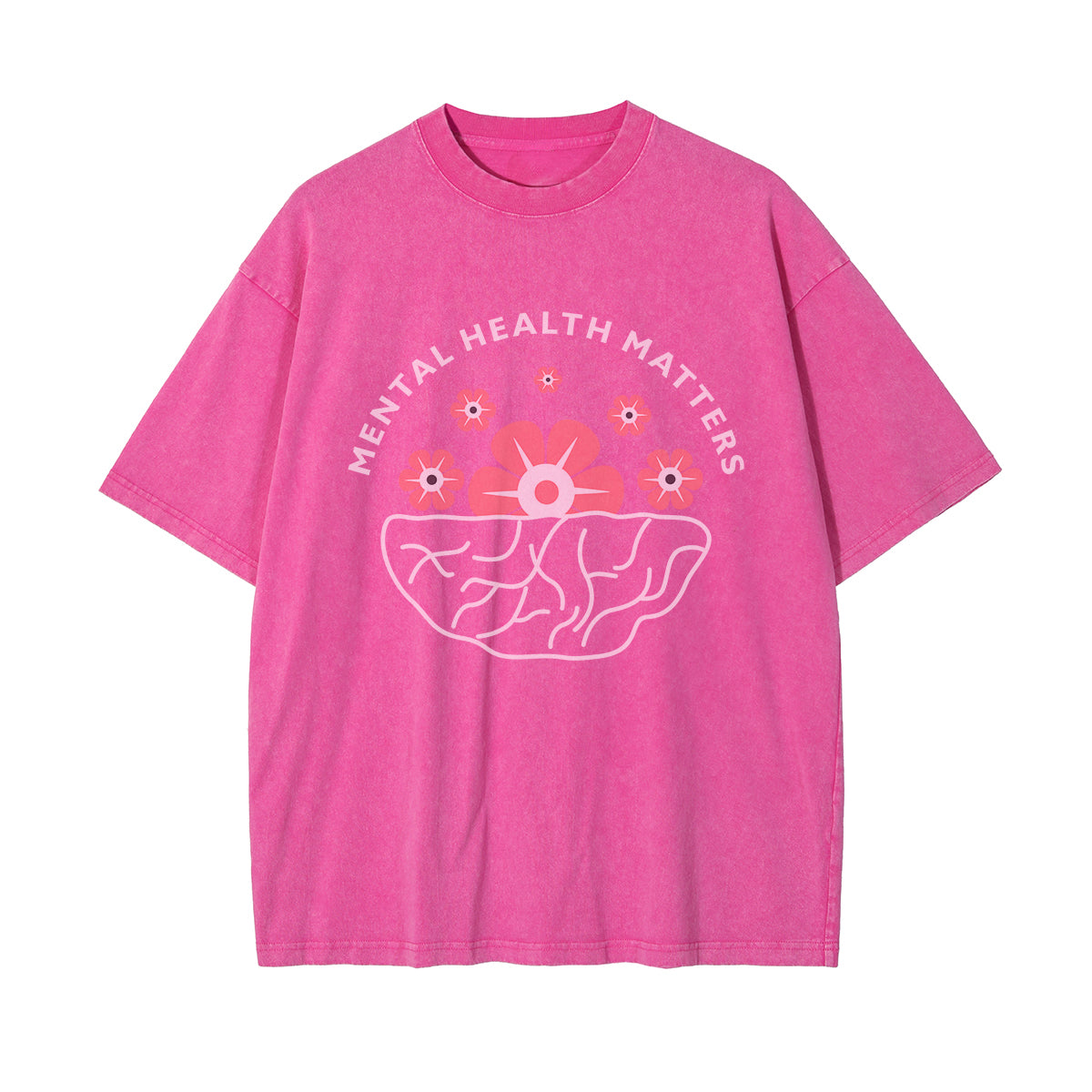 Mental Health Matters & Flowers Graphic Tee-INNBLAC Fashion Apparel