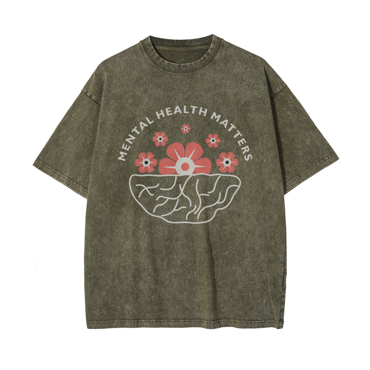 Mental Health Matters & Flowers Graphic Tee-INNBLAC Fashion Apparel