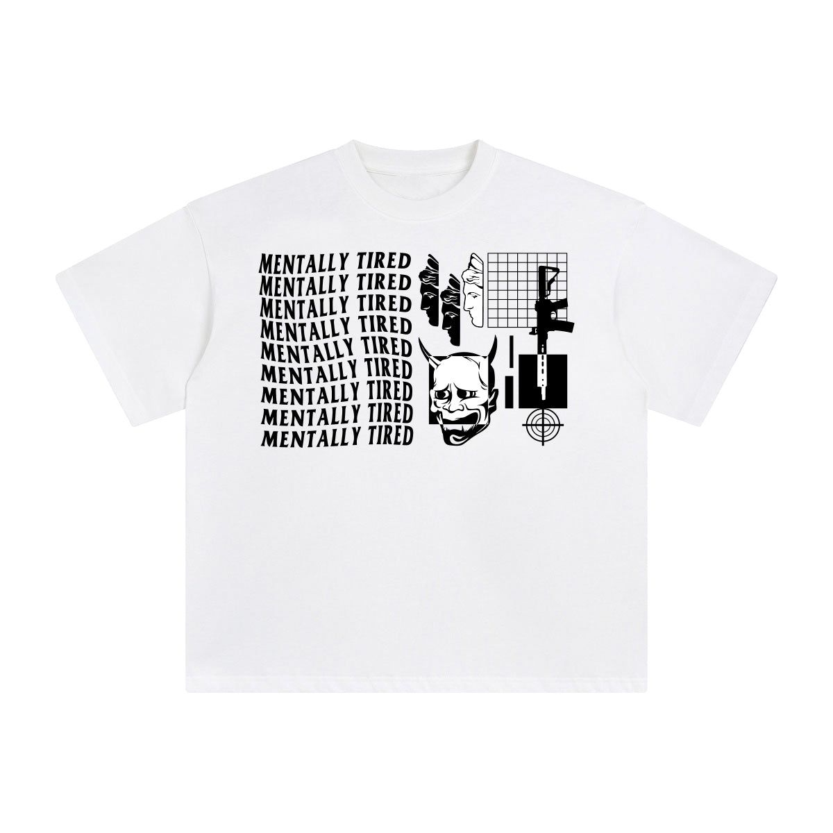 Mentally Tired Abstract Graphic Tee-INNBLAC Fashion Apparel