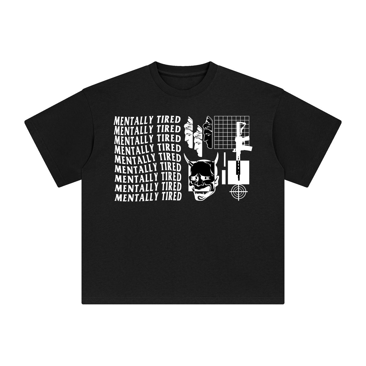 Mentally Tired Abstract Graphic Tee-INNBLAC Fashion Apparel