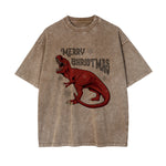 Merry Christmas Dinosaur Graphic Tee-INNBLAC Fashion Apparel