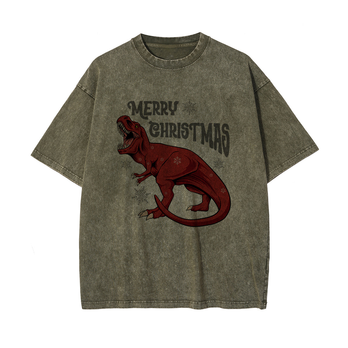 Merry Christmas Dinosaur Graphic Tee-INNBLAC Fashion Apparel