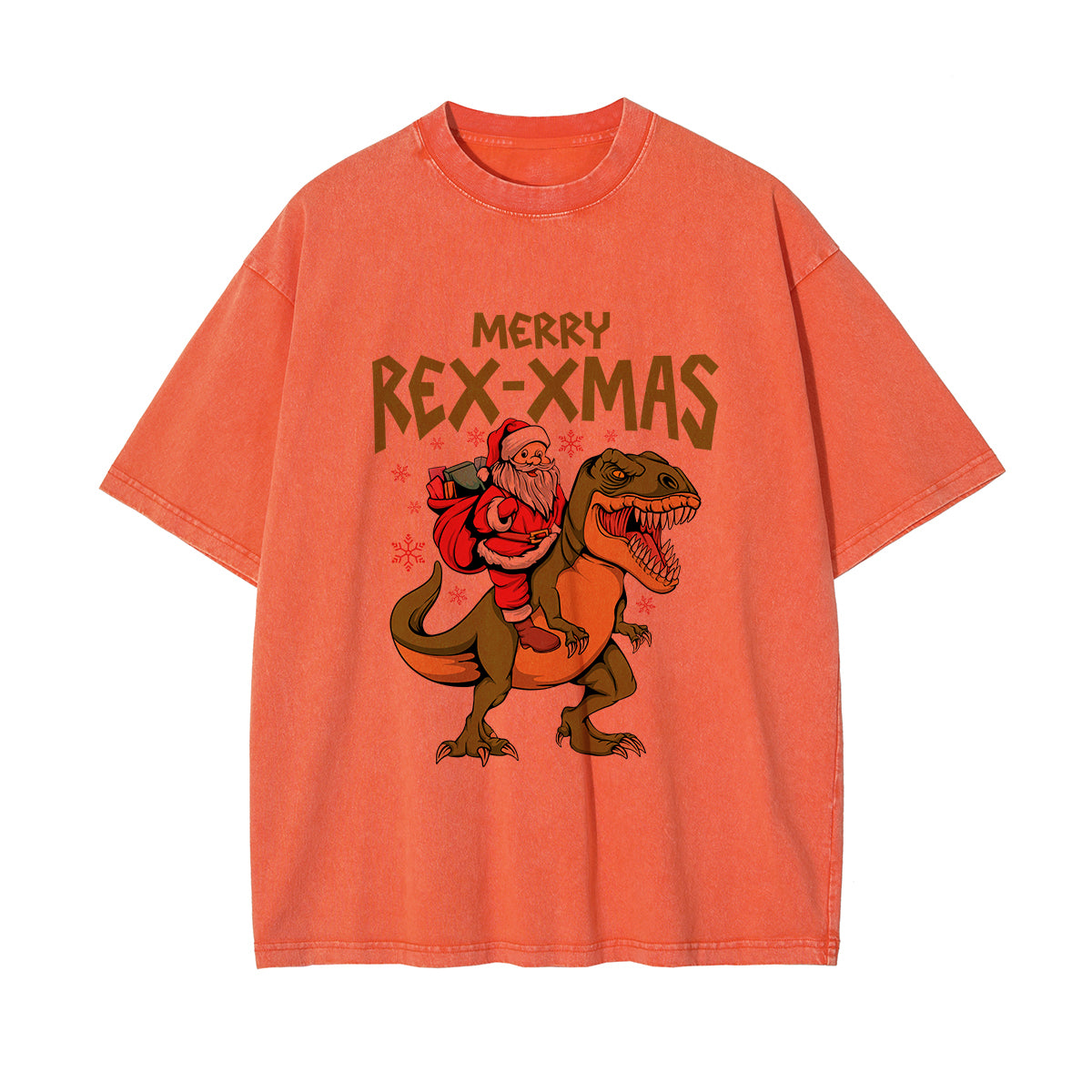 Merry Rex-Xmas Dinosaur & Santa Graphic Tee-INNBLAC Fashion Apparel