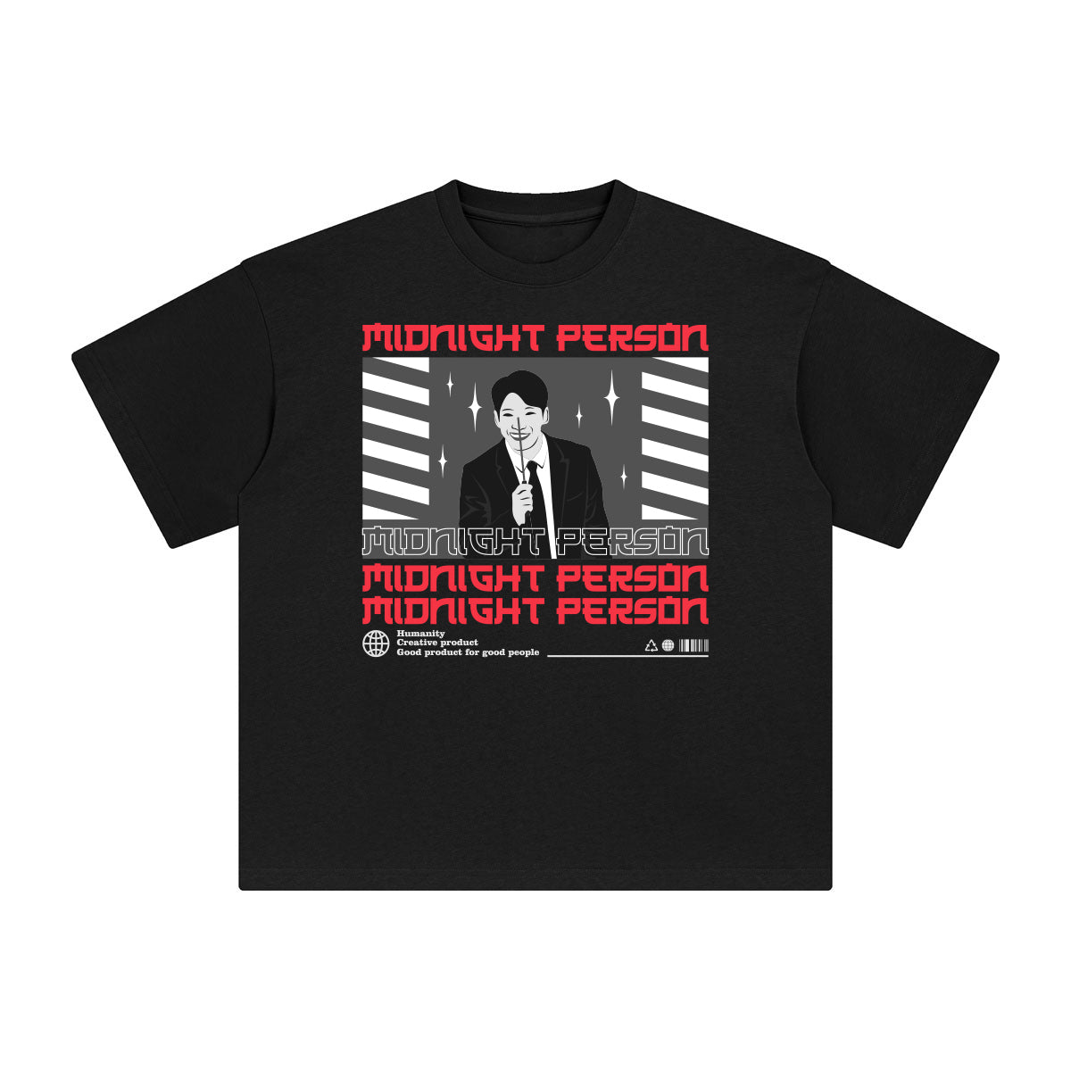 Midnight Person Abstract Graphic Tee-INNBLAC Fashion Apparel