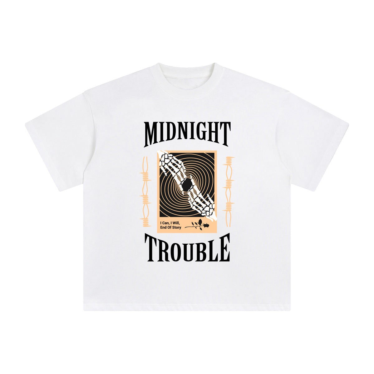 Midnight Trouble Aesthetic Graphic Tee-INNBLAC Fashion Apparel