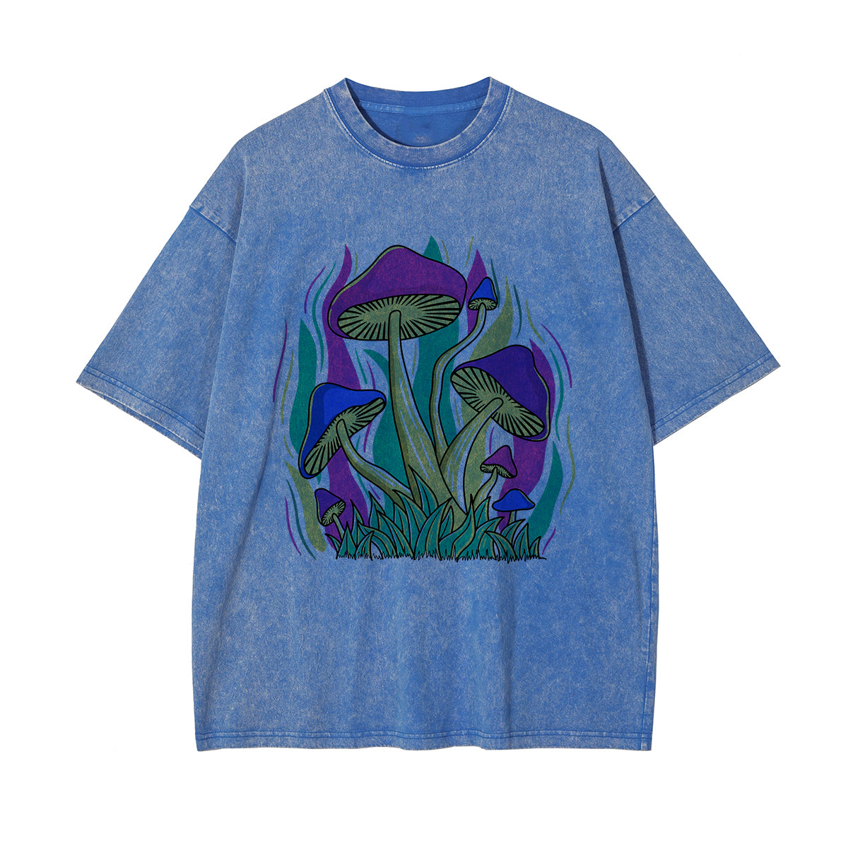 Mushroom Washed Graphic Tee-INNBLAC Fashion Apparel