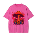 Mushroom Washed Graphic Tee-INNBLAC Fashion Apparel