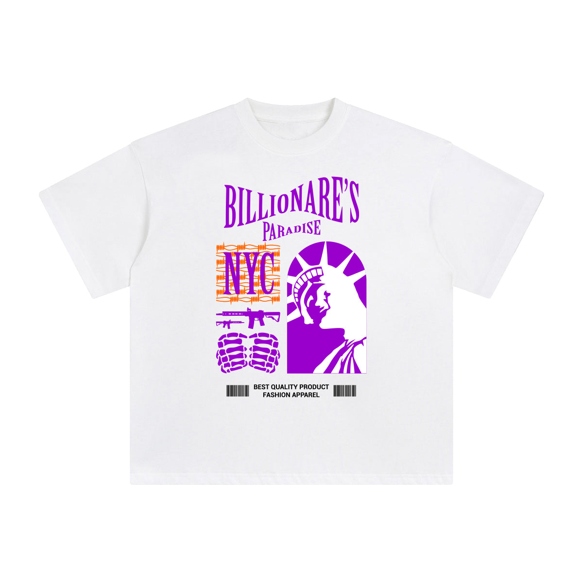 NYC Billionares Paradise Abstract Graphic Tee-INNBLAC Fashion Apparel