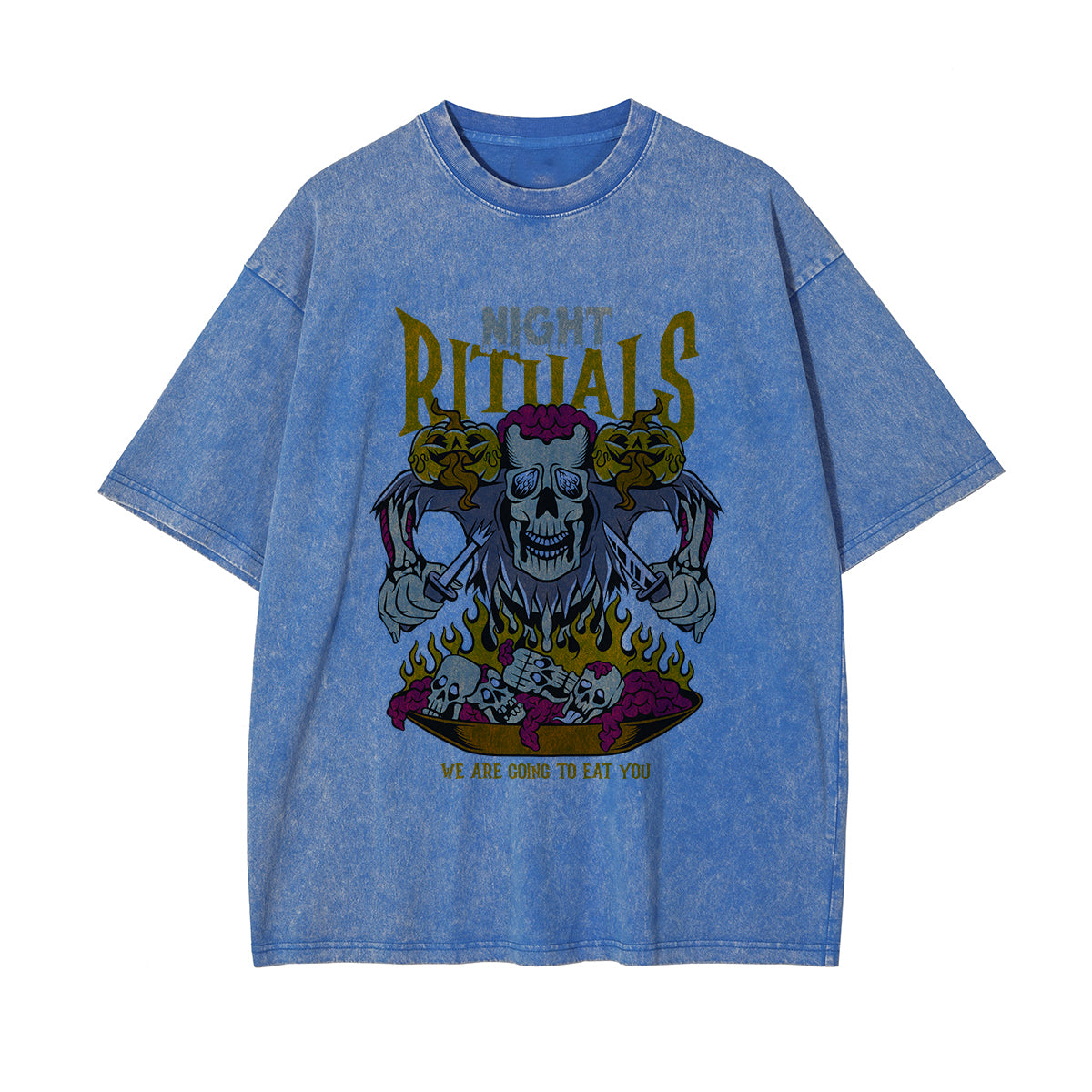 Night Rituals Graphic Washed Tee-INNBLAC Fashion Apparel