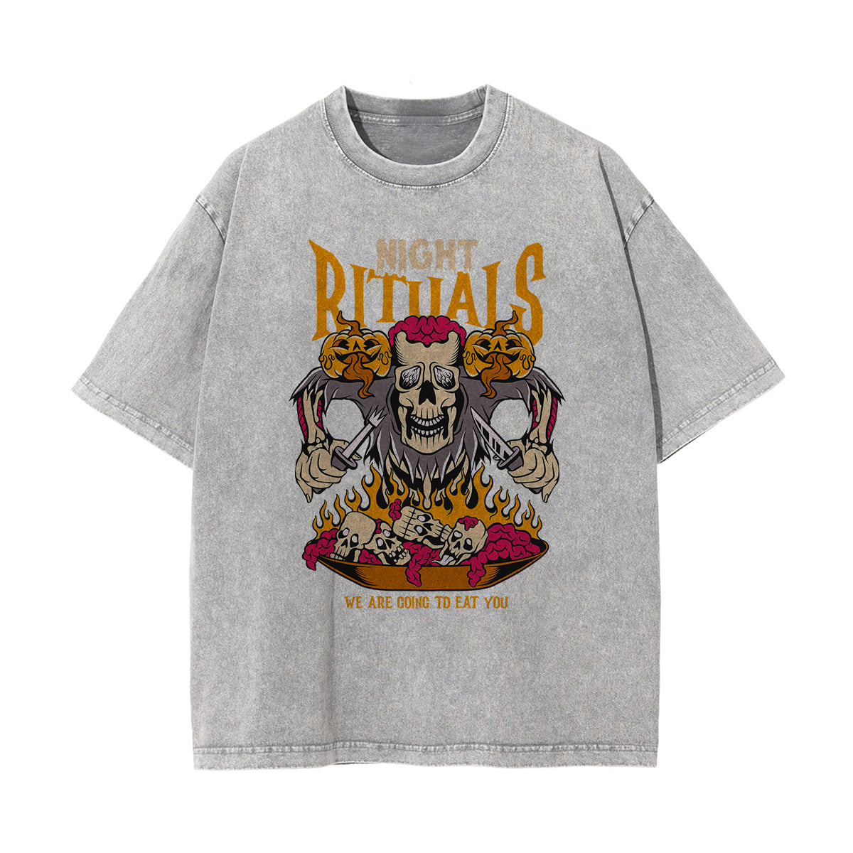 Night Rituals Graphic Washed Tee-INNBLAC Fashion Apparel