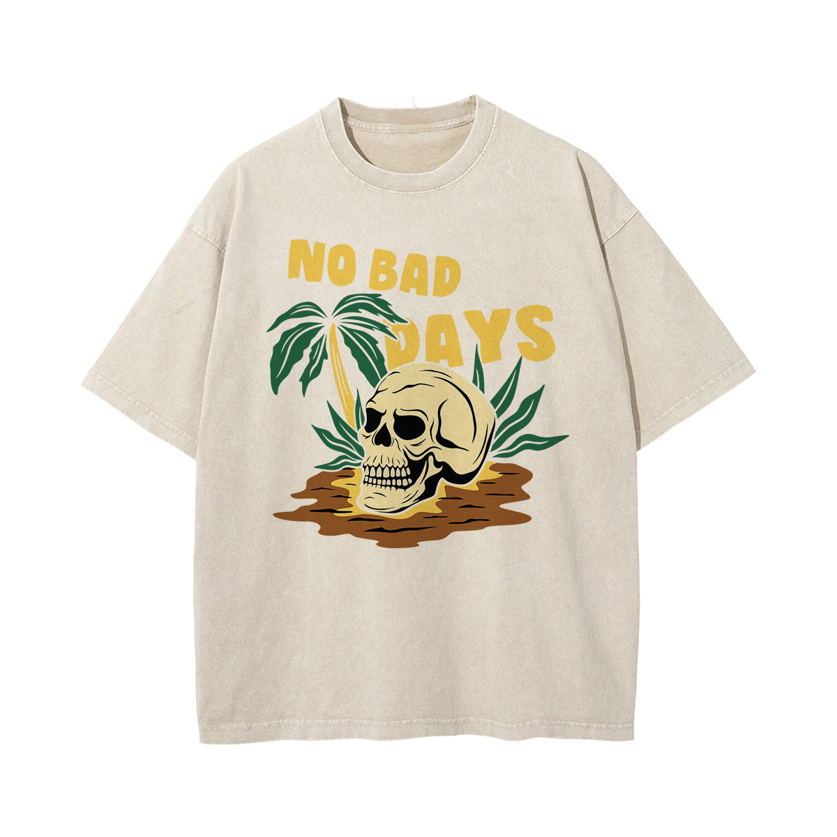 No Bad Days Washed Graphic Tee-INNBLAC Fashion Apparel