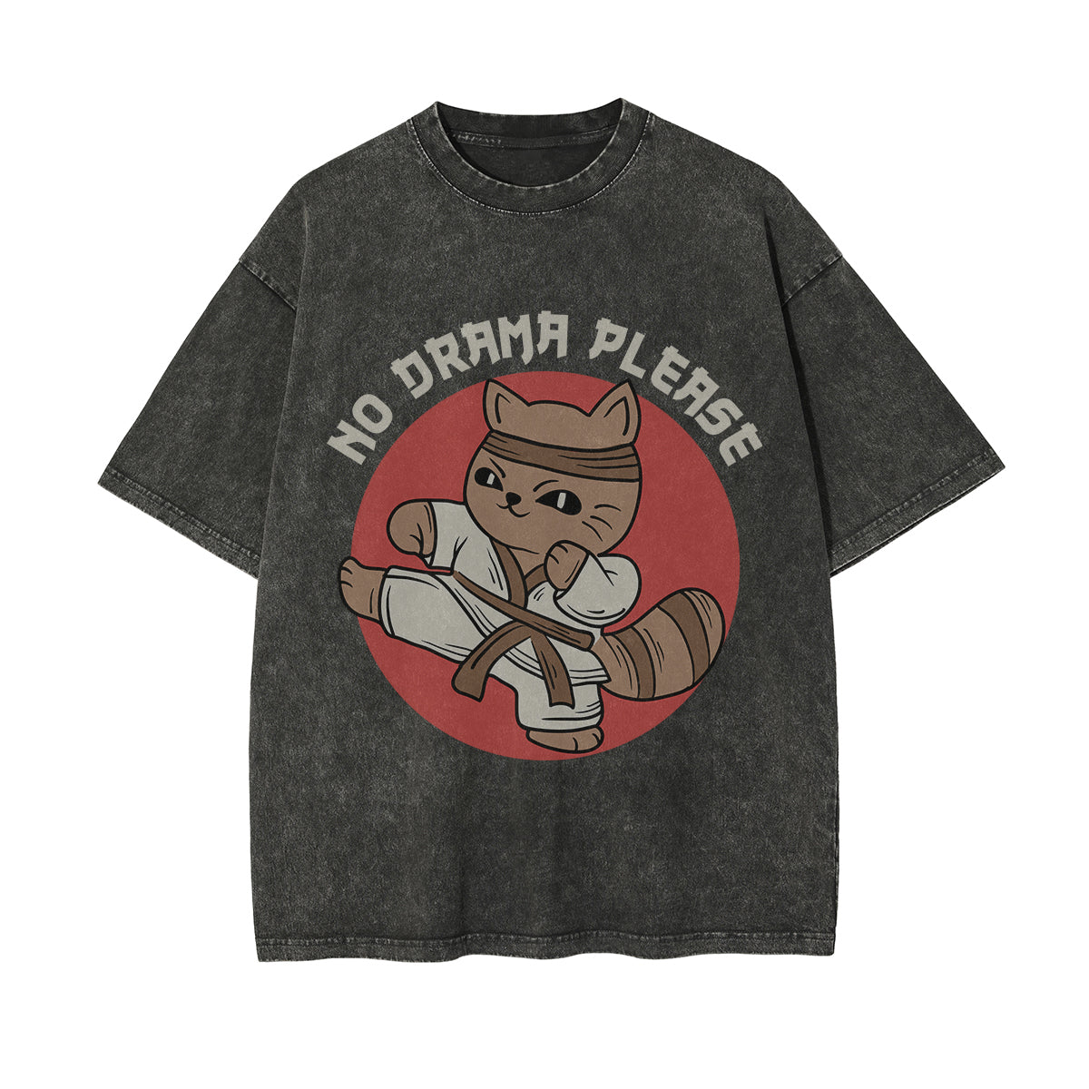 No Drama Please Graphic Washed Tee-INNBLAC Fashion Apparel