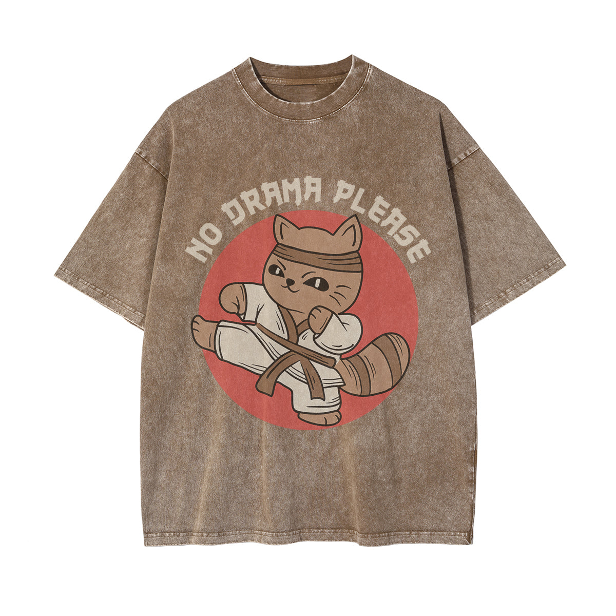 No Drama Please Graphic Washed Tee-INNBLAC Fashion Apparel