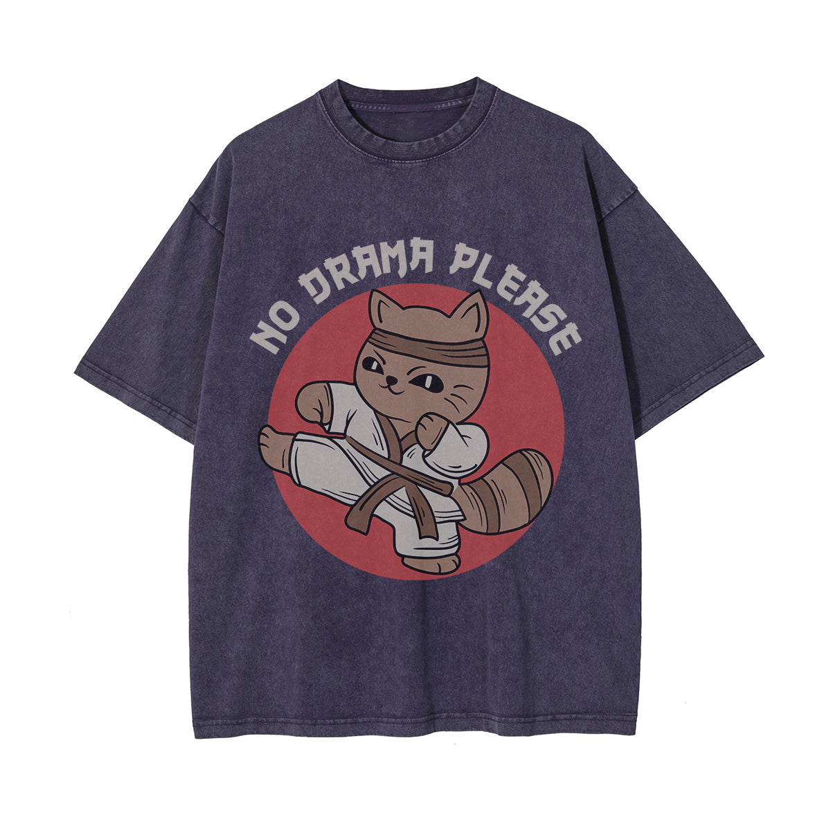 No Drama Please Graphic Washed Tee-INNBLAC Fashion Apparel