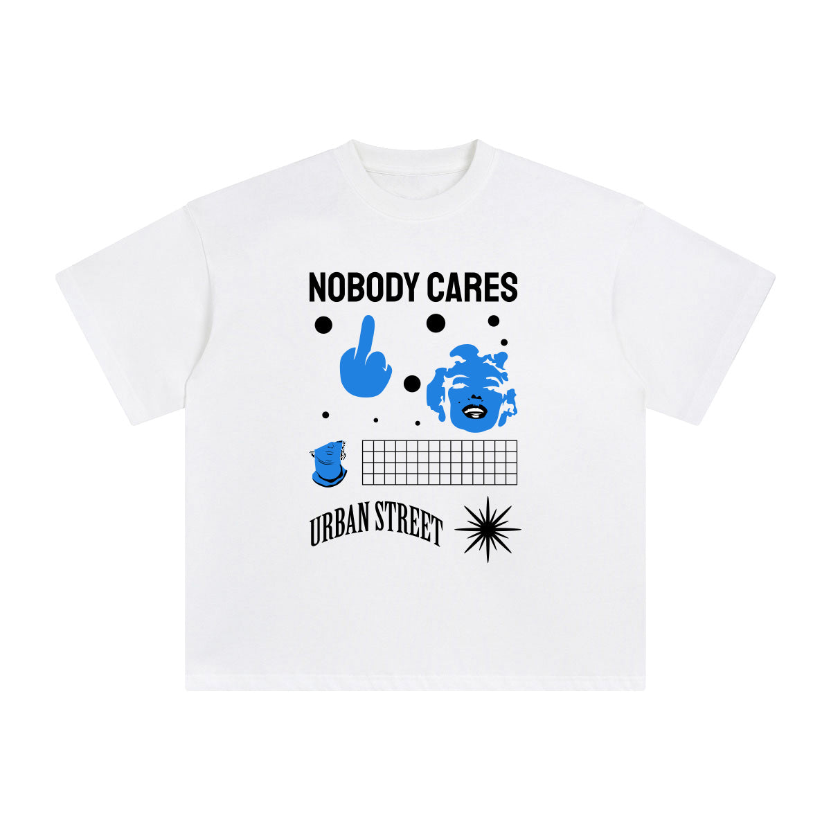 Nobody Cares Abstract Graphic Tee-INNBLAC Fashion Apparel