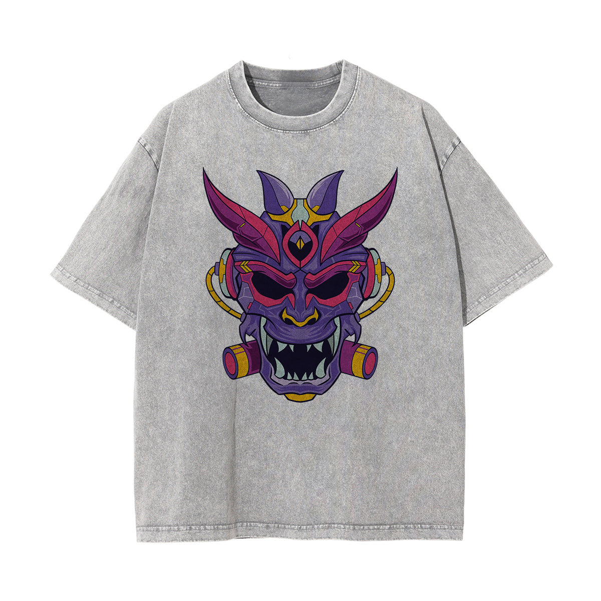 Oni Mask Mecha Graphic Tee-INNBLAC Fashion Apparel