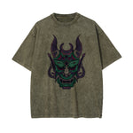 Oni Mask Mecha Graphic Tee-INNBLAC Fashion Apparel