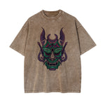 Oni Mask Mecha Graphic Tee-INNBLAC Fashion Apparel