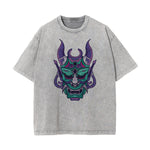 Oni Mask Mecha Graphic Tee-INNBLAC Fashion Apparel