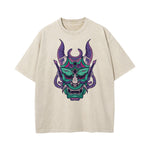 Oni Mask Mecha Graphic Tee-INNBLAC Fashion Apparel