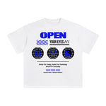 Open Your Eyes Abstract Graphic Tee-INNBLAC Fashion Apparel