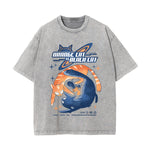 Orange Cat VS Black Cat Graphic Tee-INNBLAC Fashion Apparel