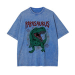 Papasaurus Graphic Heavyweight Washed Tee-INNBLAC Fashion Apparel