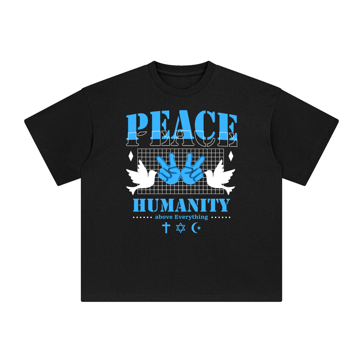 Peace Humanity Abstract Graphic Tee-INNBLAC Fashion Apparel