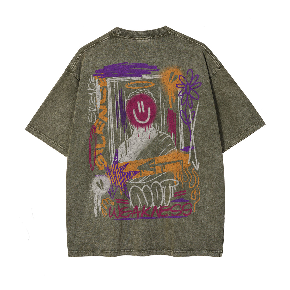 Personalized Graffiti Graphic Distressed Tee-INNBLAC Fashion Apparel
