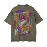 Personalized Graffiti Graphic Distressed Tee-INNBLAC Fashion Apparel