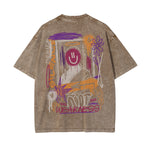 Personalized Graffiti Graphic Distressed Tee-INNBLAC Fashion Apparel