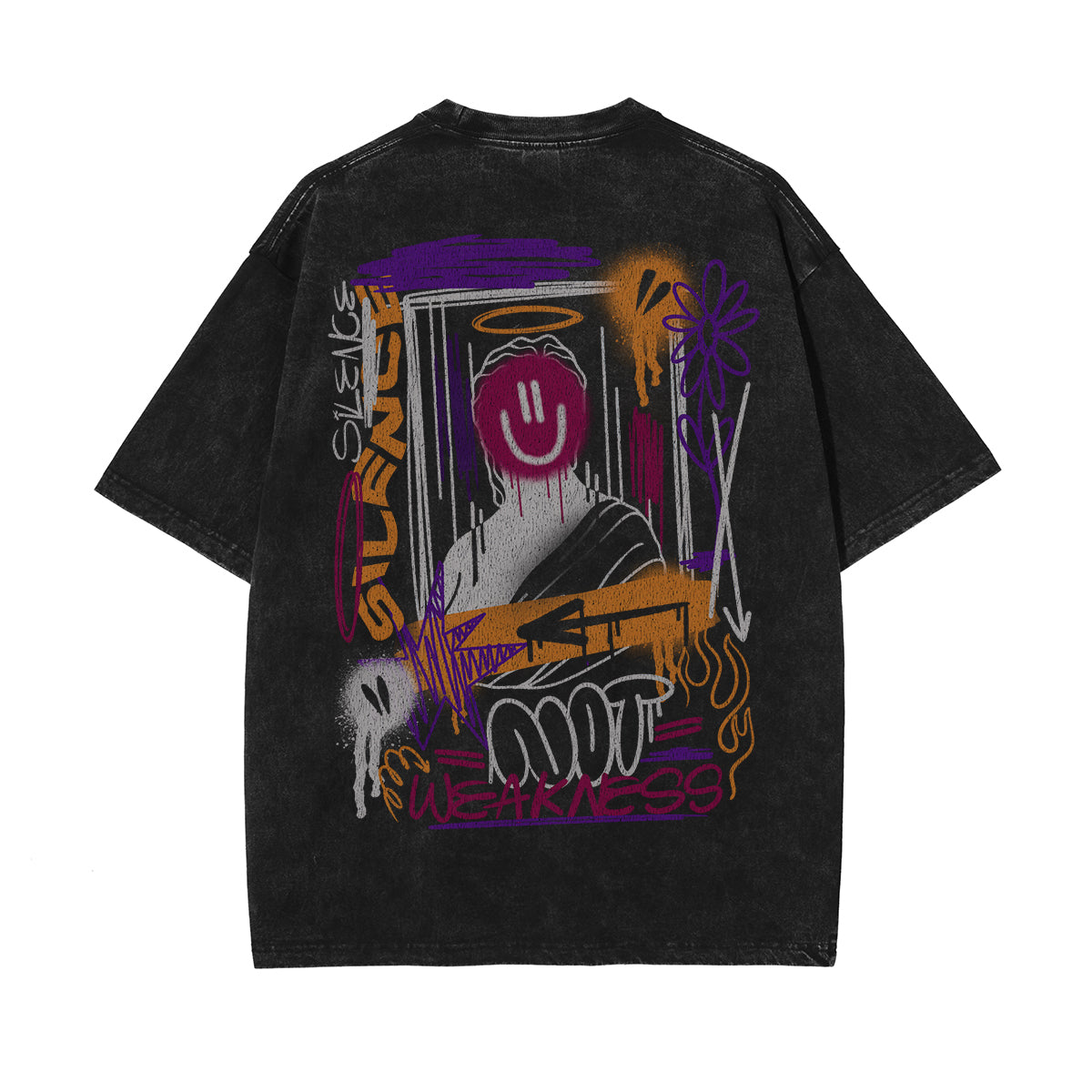 Personalized Graffiti Graphic Distressed Tee-INNBLAC Fashion Apparel