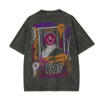 Personalized Graffiti Graphic Distressed Tee-INNBLAC Fashion Apparel