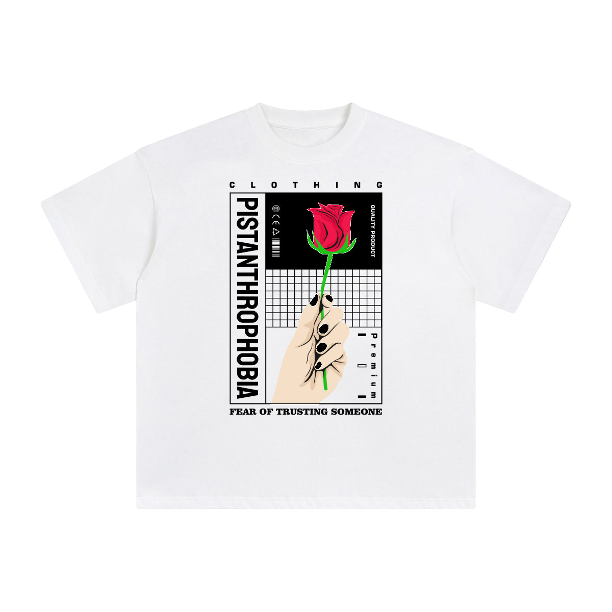 Pistanthrophobia Abstract Graphic Tee-INNBLAC Fashion Apparel