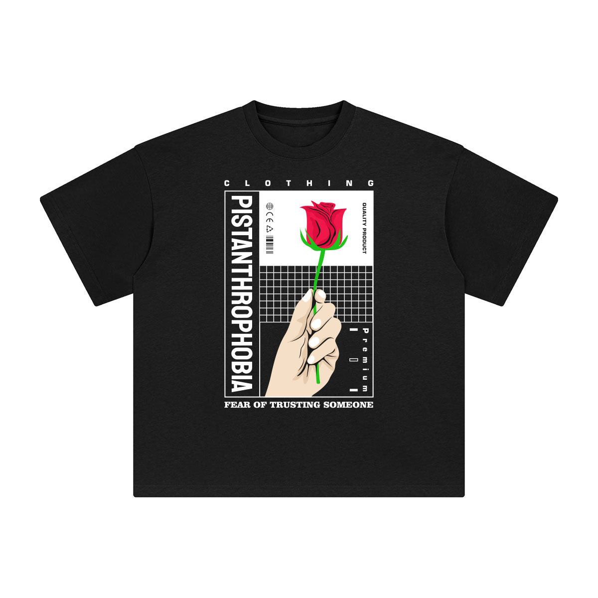 Pistanthrophobia Abstract Graphic Tee-INNBLAC Fashion Apparel