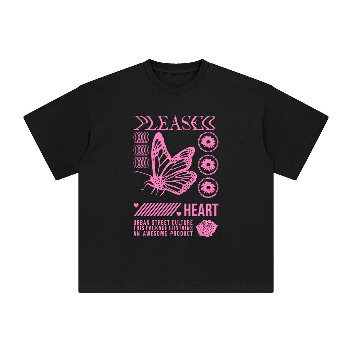 Pleased Heart Abstract Art Graphic Tee-INNBLAC Fashion Apparel
