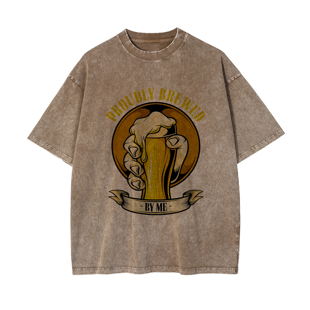 Proudly Brewed Stone Washed Tee-INNBLAC Fashion Apparel
