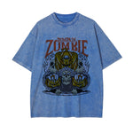 Pumpkin Zombie Graphic Washed Tee-INNBLAC Fashion Apparel