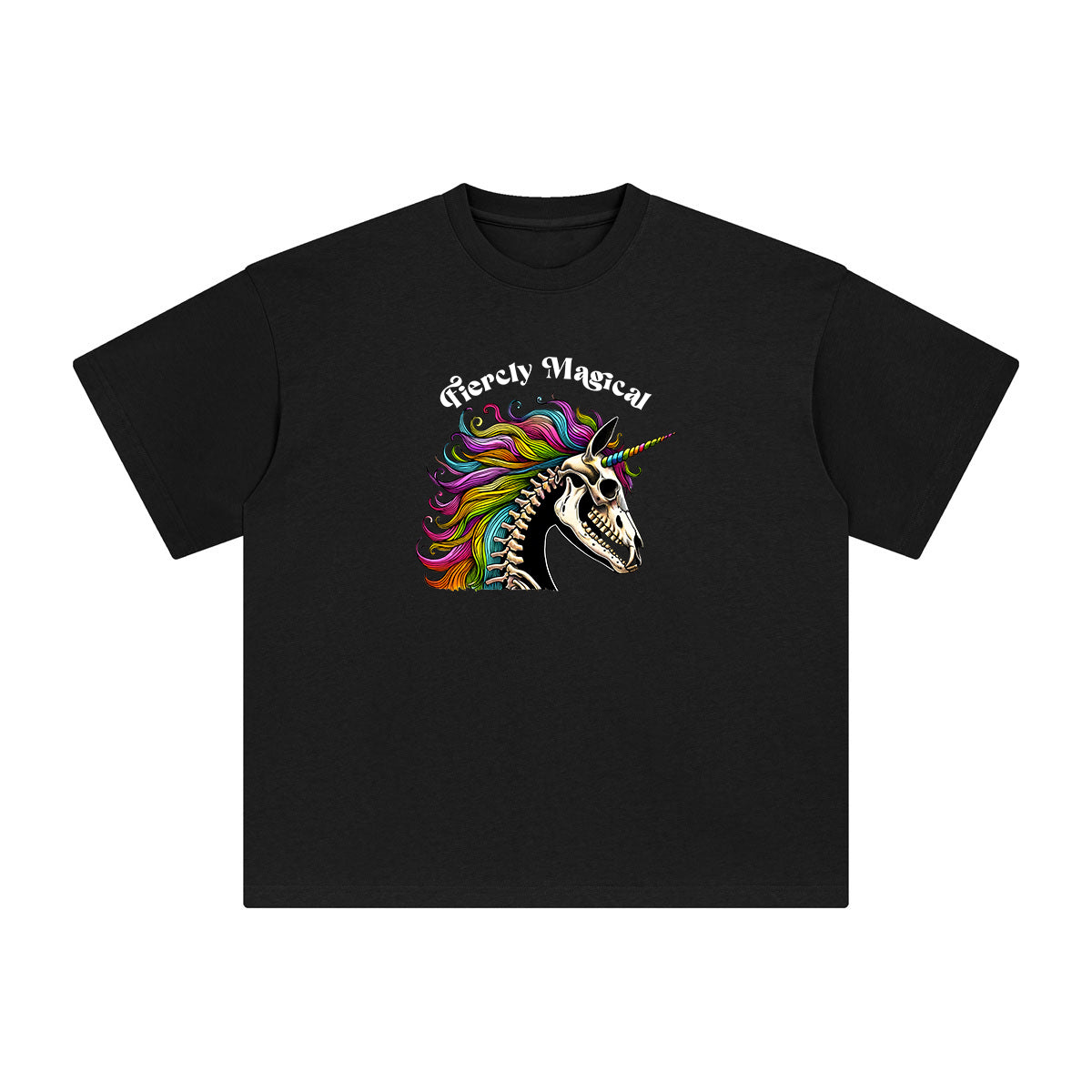 Rainbow Unicorn Skull Graphic Tee-INNBLAC Fashion Apparel