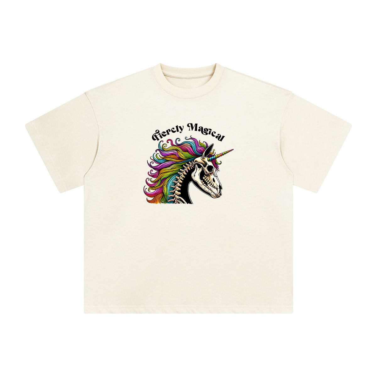 Rainbow Unicorn Skull Graphic Tee-INNBLAC Fashion Apparel