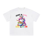 Rainbow Unicorn & Ramen Cartoon Graphic Tee-INNBLAC Fashion Apparel