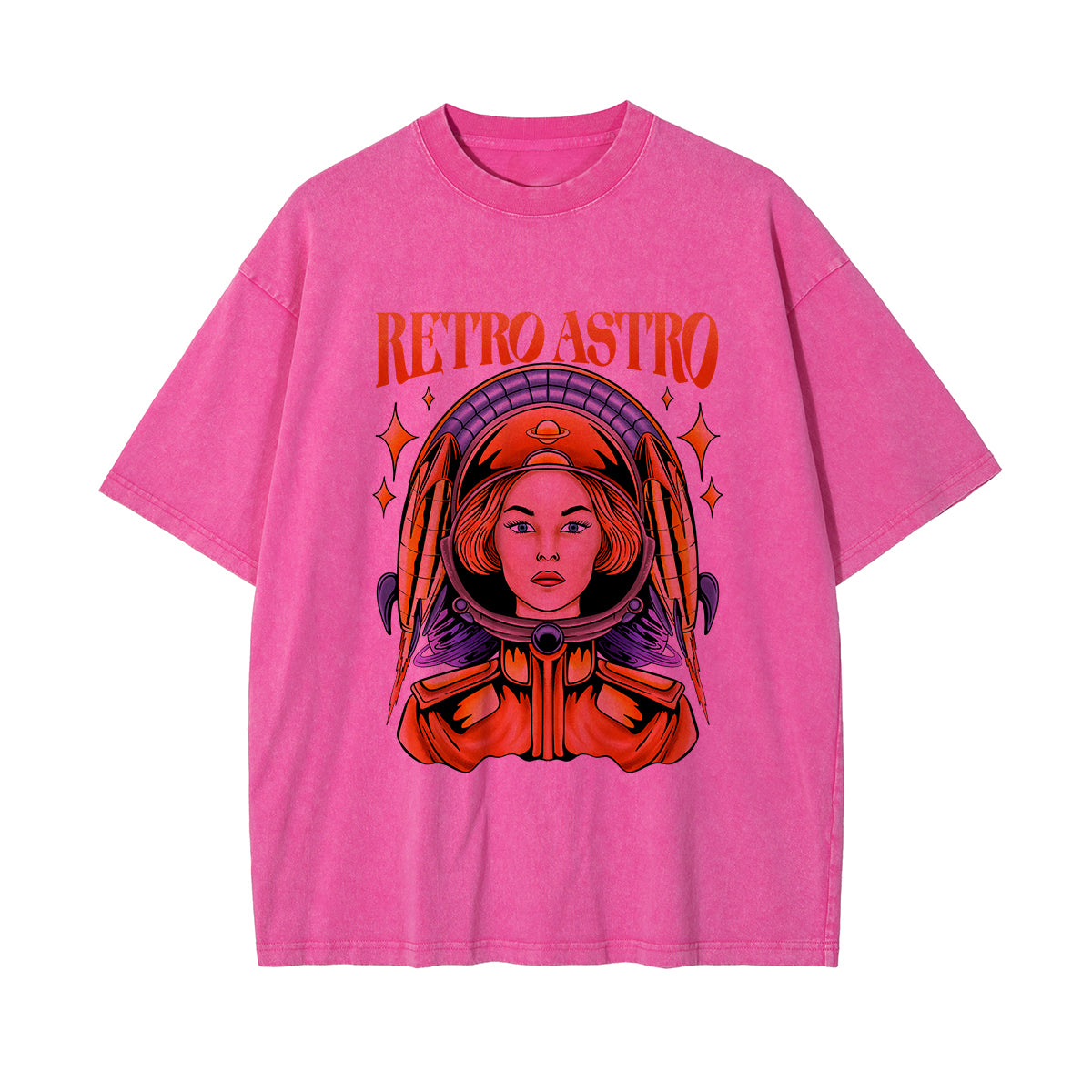 Retro Astro Washed Graphic Tee-INNBLAC Fashion Apparel
