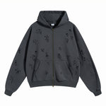 Women's Ripped Double Slider Zip Hoodie-INNBLAC Fashion Apparel